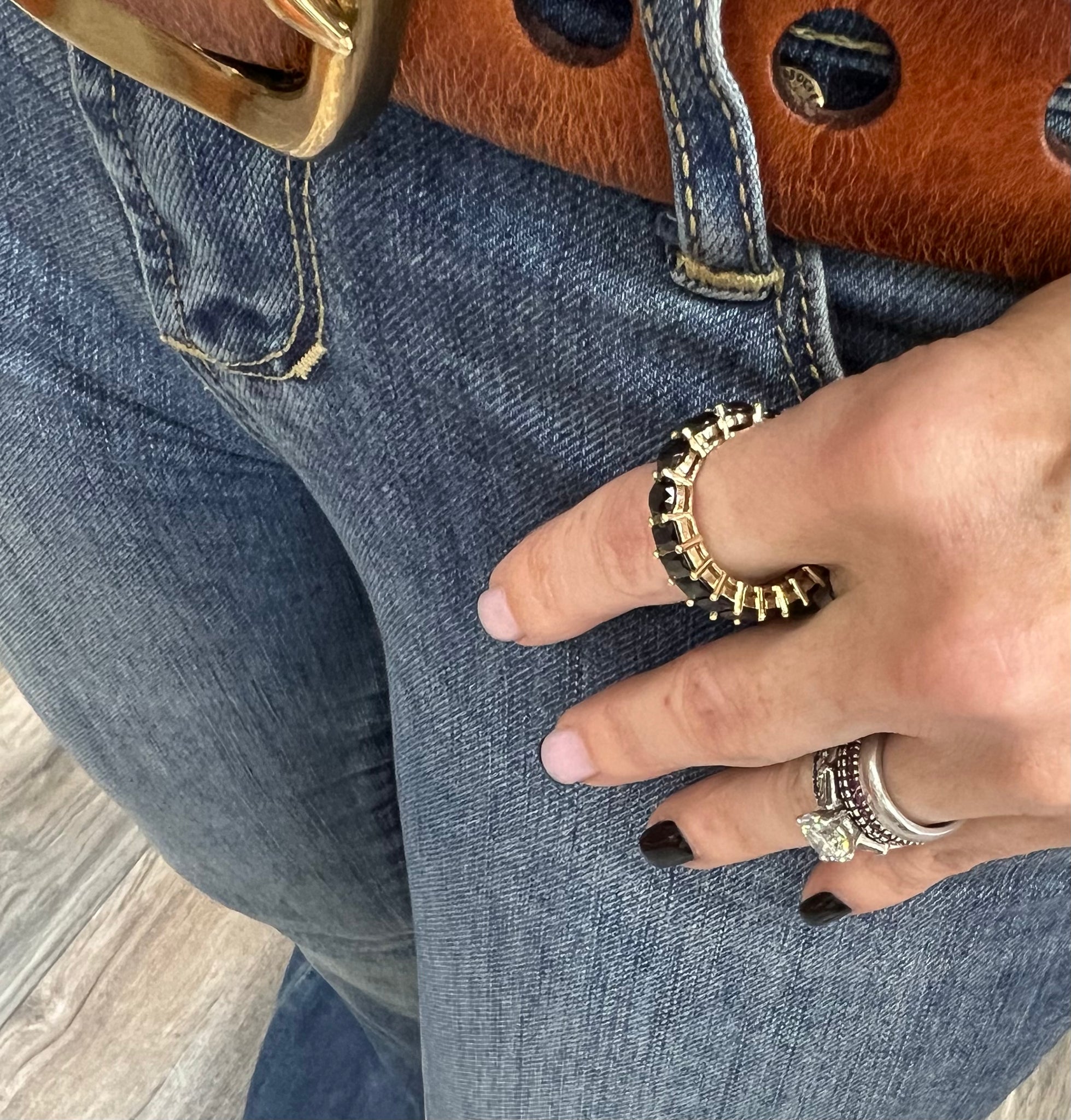 Black Combo Eternity Band Ring