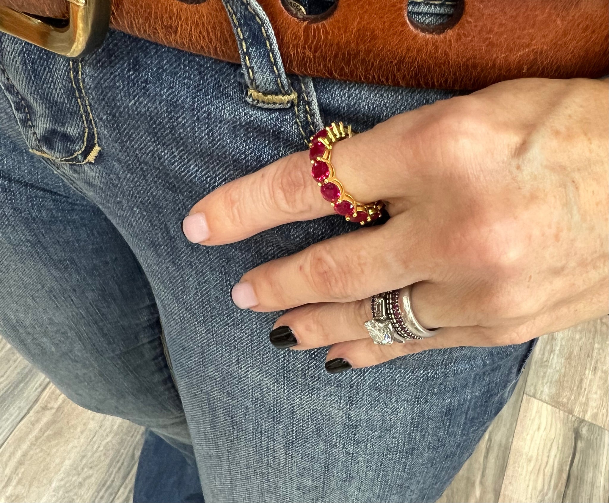 Pink Combo Eternity Band Ring