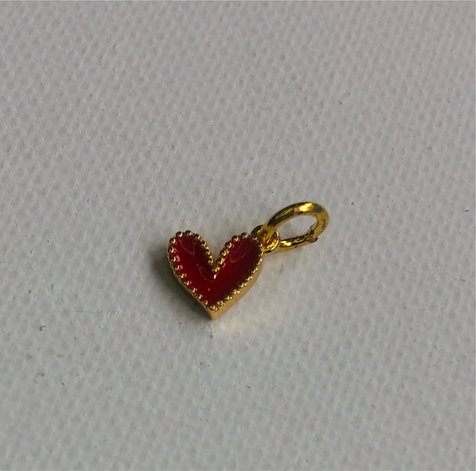 Red Small Enamel Heart Charm